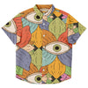 Chemise garçon originale abstract beige manches courtes