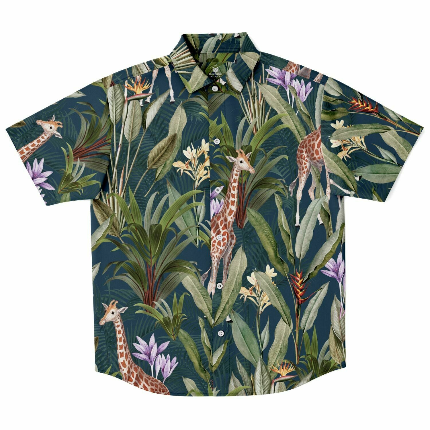 Chemise homme manches courtes à fleurs