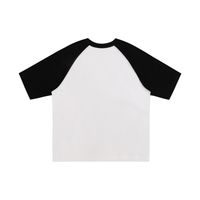 Dos du t-shirt raglan oversized DAD Beer blanc et noir - dos uni sans imprimé et épaules raglan noires
