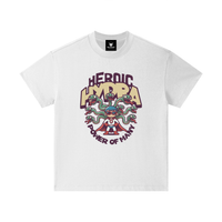 T-shirt enfant oversized Heroic Hydra en blanc - petit super-héros à la cape rouge