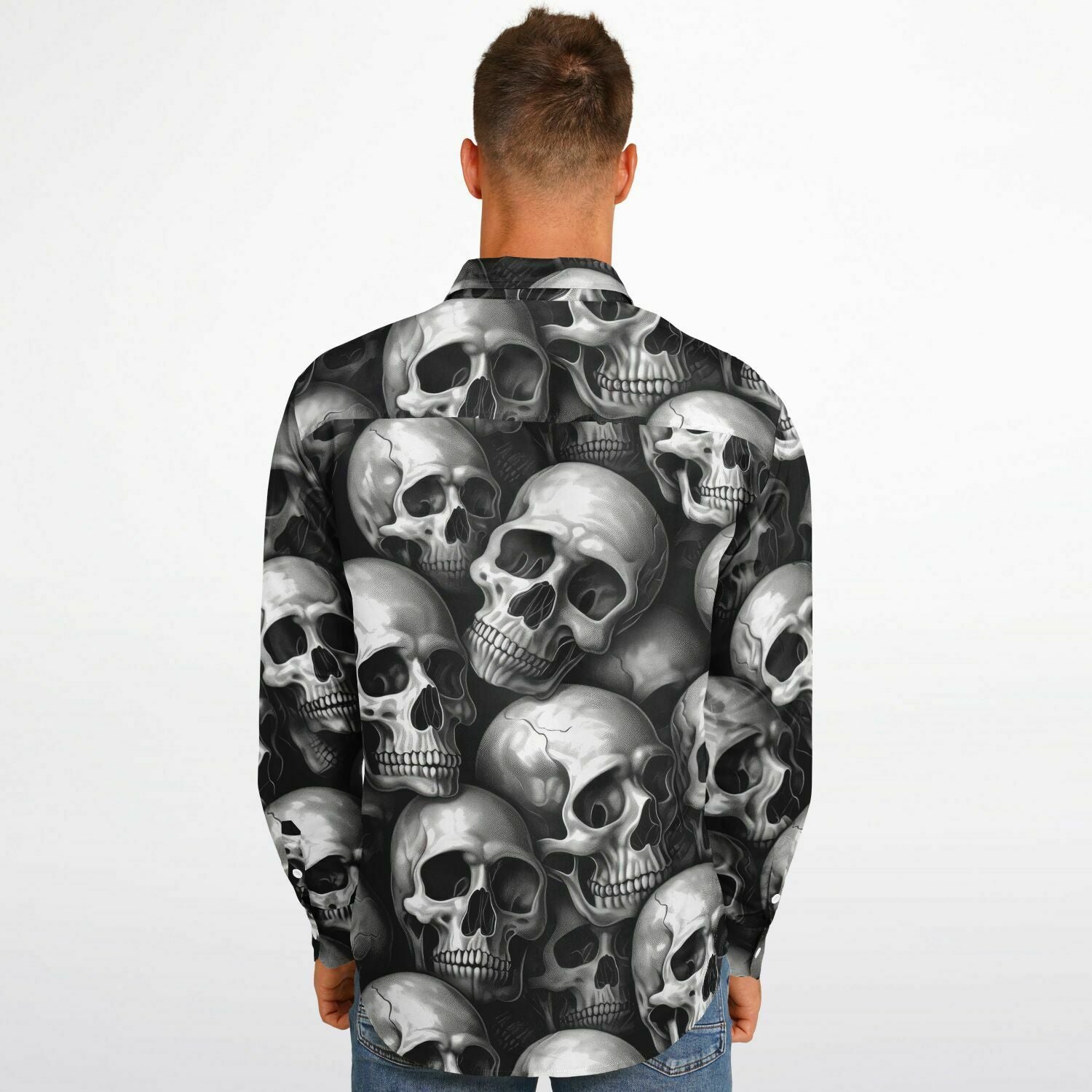 chemise à manches longues pour homme têtes de morts