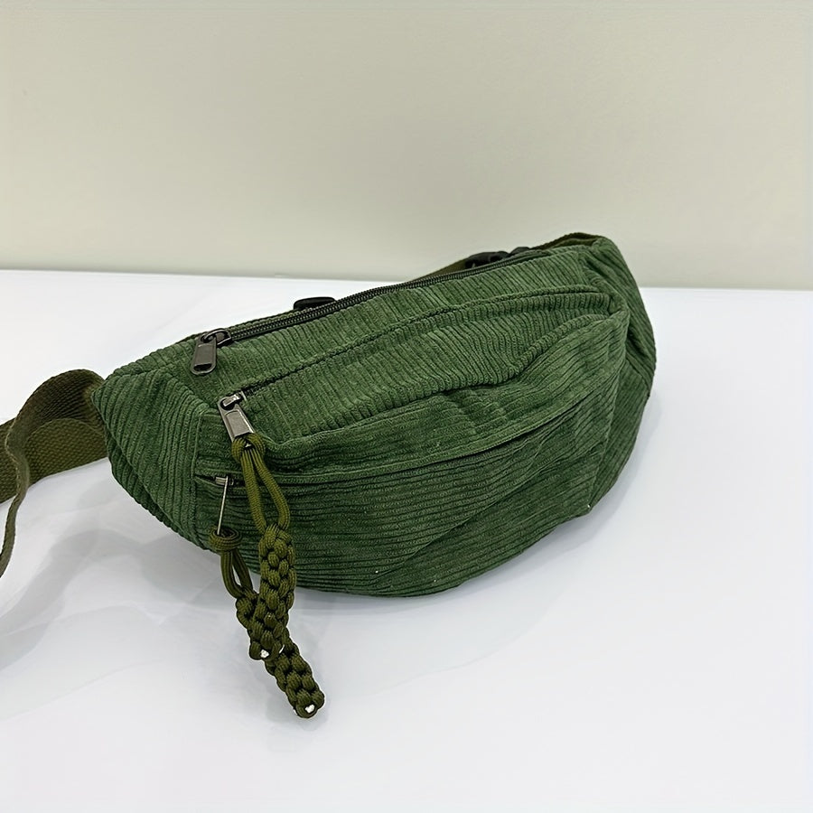 Sac banane velours vert – vue 6