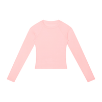 Packshot face du t-shirt manches longues original femme rose