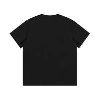 T-shirt noir vu de dos - dos uni, col rond côtelé et manches courtes