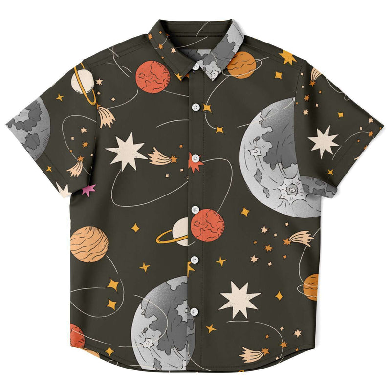 Chemise garçon originale theme spacial manches courtes