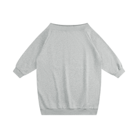 Robe sweat épaules dénudées femme gris chiné, vue de face