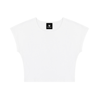 Packshot face du crop top t-shirt original femme blanc