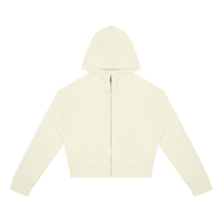 Sweat zippé crop top femme original amande, vue de face