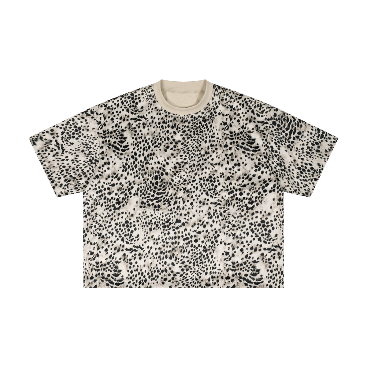 T-shirt Boxy Motif Léopard Noir — Streetwear Belge