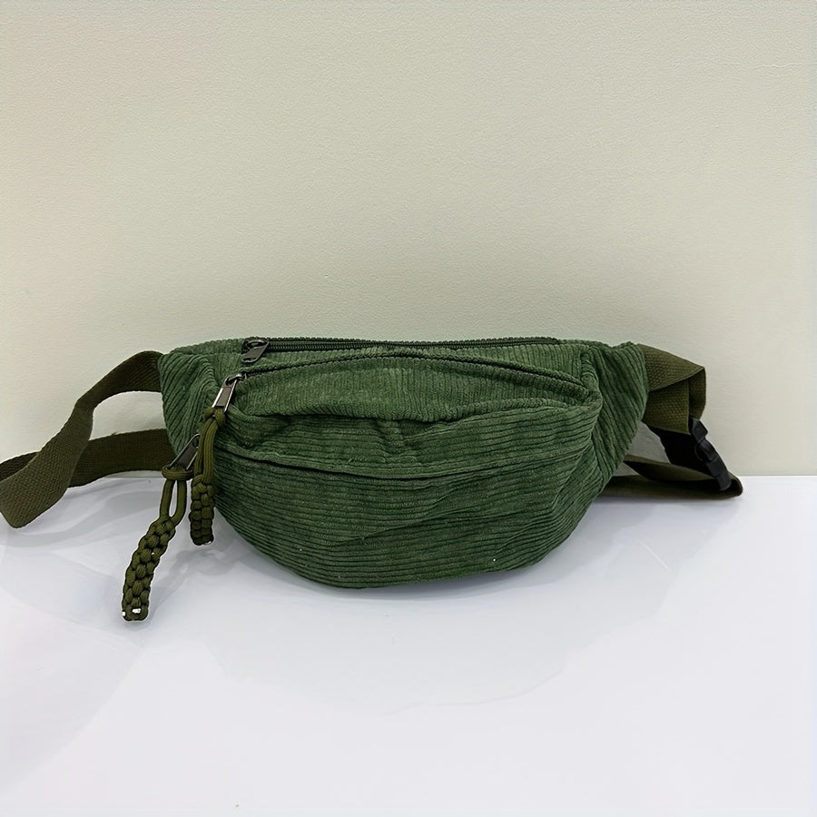 Sac banane velours brun – vue 3