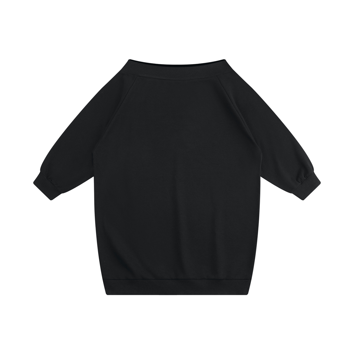 Robe sweat épaules dénudées femme noir, vue de face