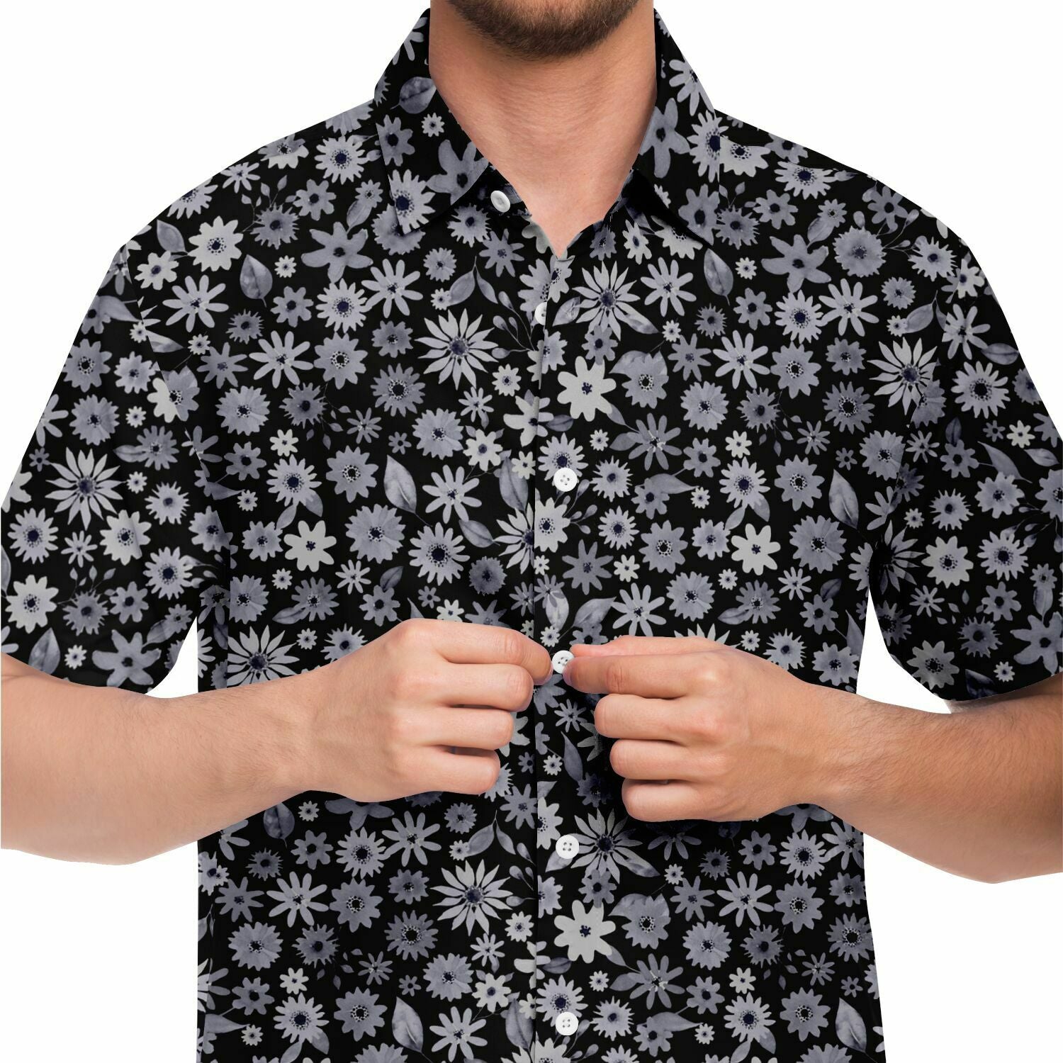 vêtement homme à fleurs manches courtes