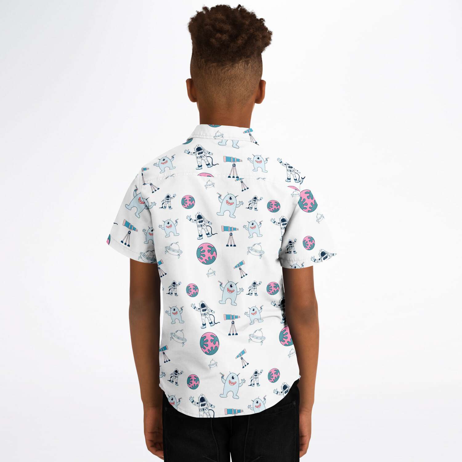 Chemise garçon originale astronaute manches courtes