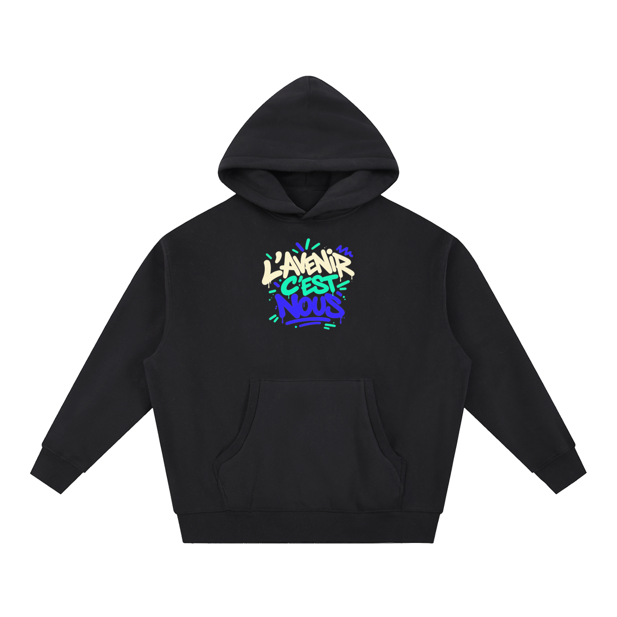 Hoodie boxy Gen Z « L'avenir c'est nous » – coupe courte