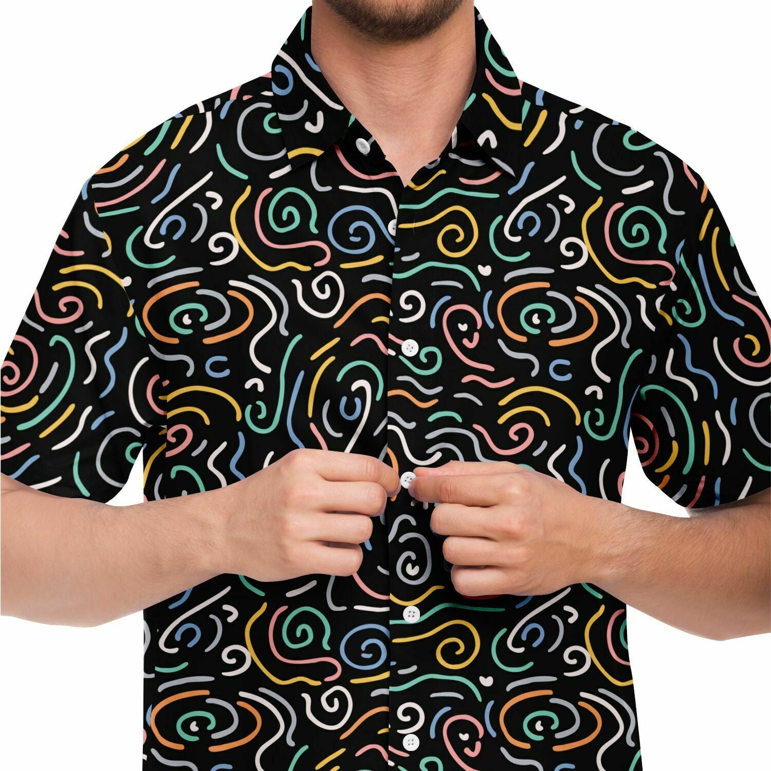 chemise à motifs homme manches courtes