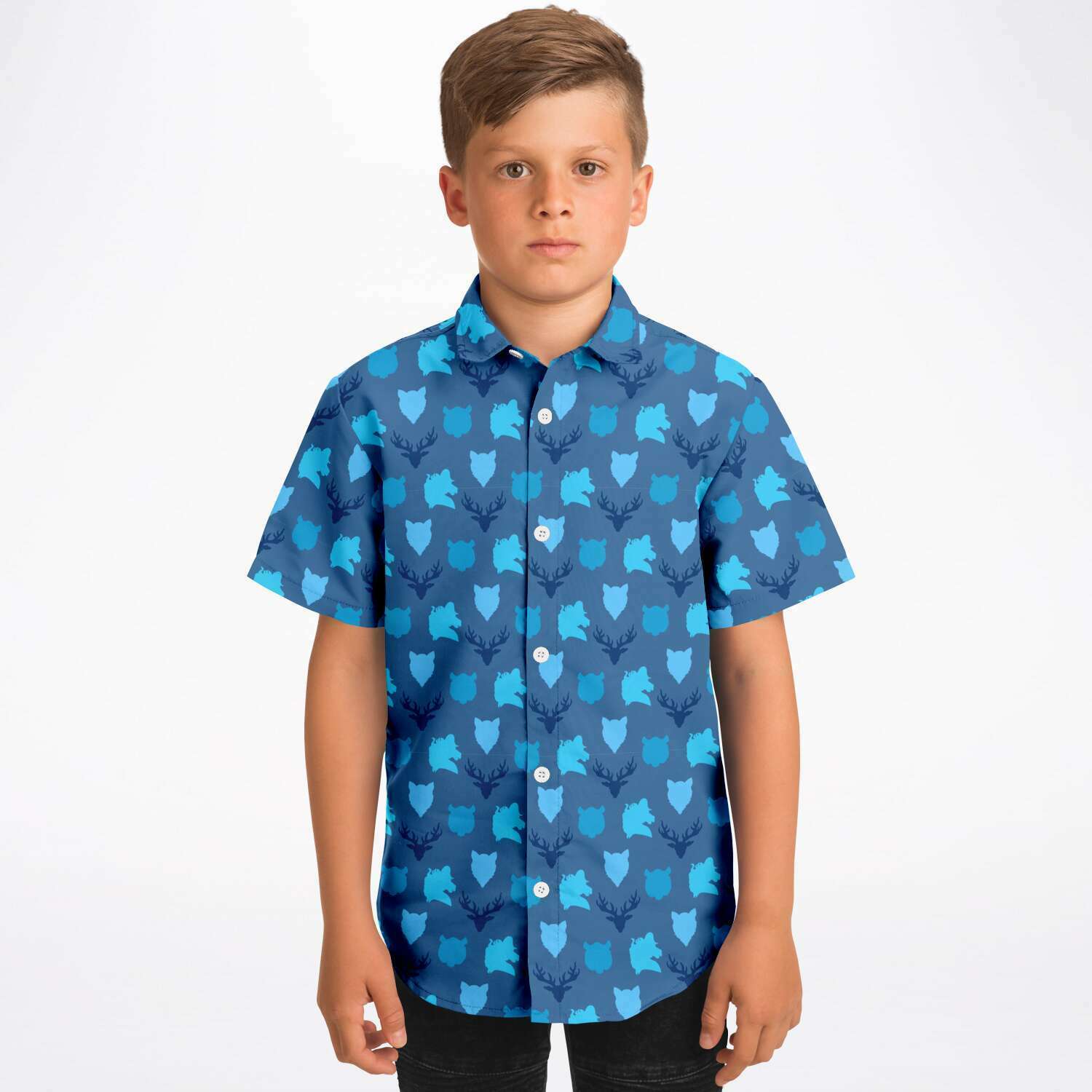 chemise en coton garçon bleu ciel