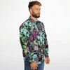 chemise originale motifs floraux mauves