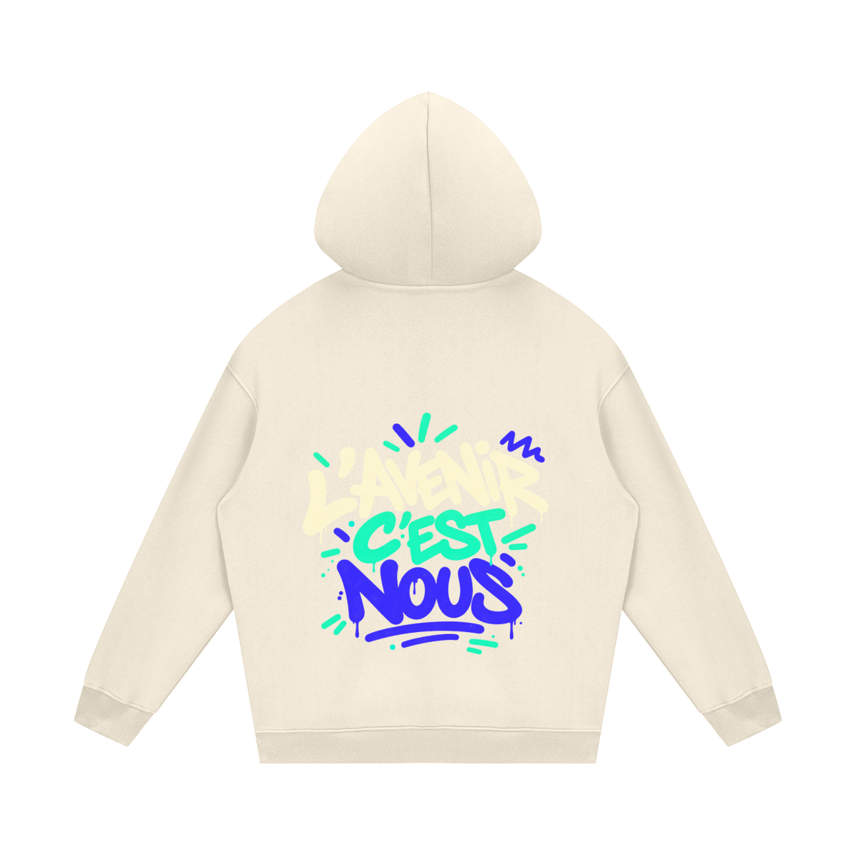 Sweat à capuche Gen Z « L'avenir c'est nous » – print devant et dos