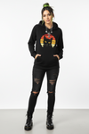 Pull à capuche femme - RETRO BLACK CAT