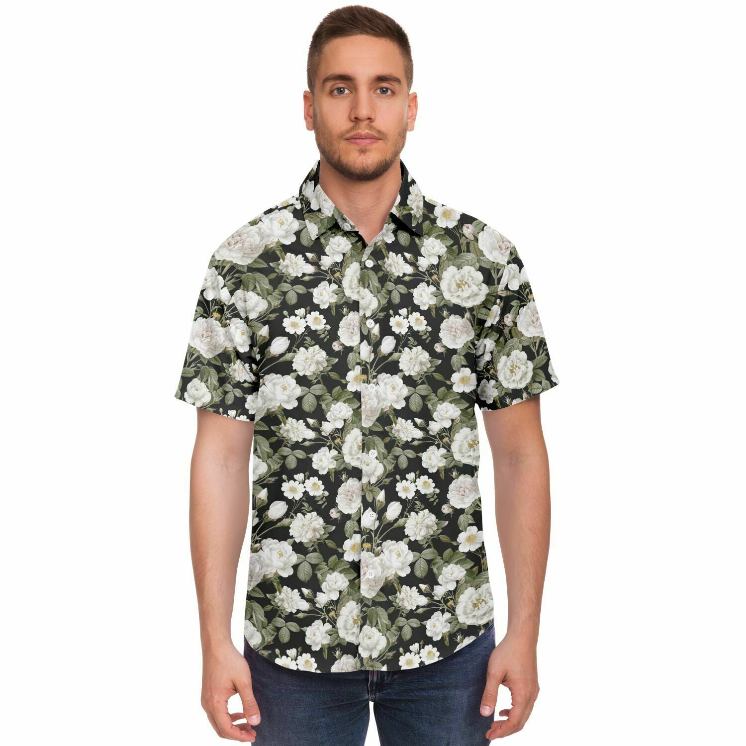style floral chemise homme manches courtes