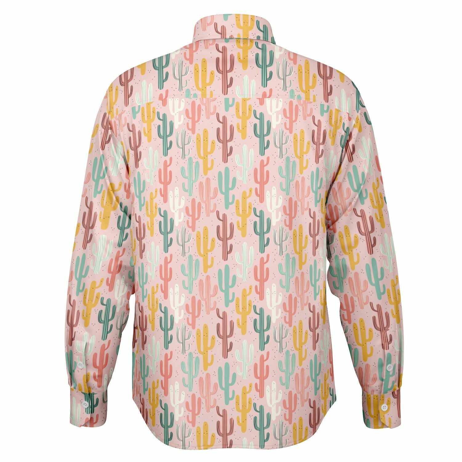 chemise rose pale pour homme motif cactus