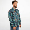 CHEMISE HOMME originale style floral bleue - MANCHES LONGUES