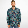 CHEMISE HOMME originale style floral bleue - MANCHES LONGUES