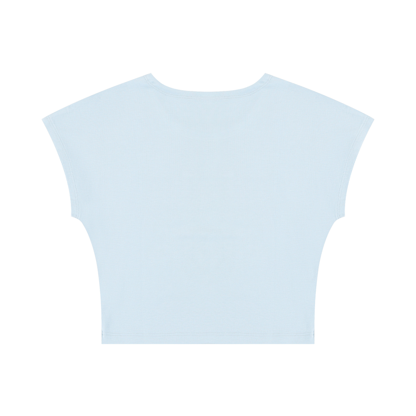 Packshot dos du crop top t-shirt original femme bleu clair