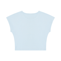 Packshot dos du crop top t-shirt original femme bleu clair