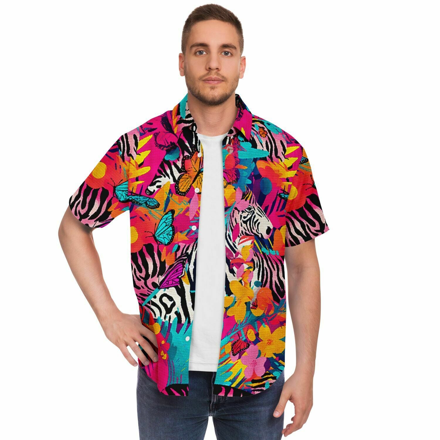 Chemise homme original tropical manches courtes