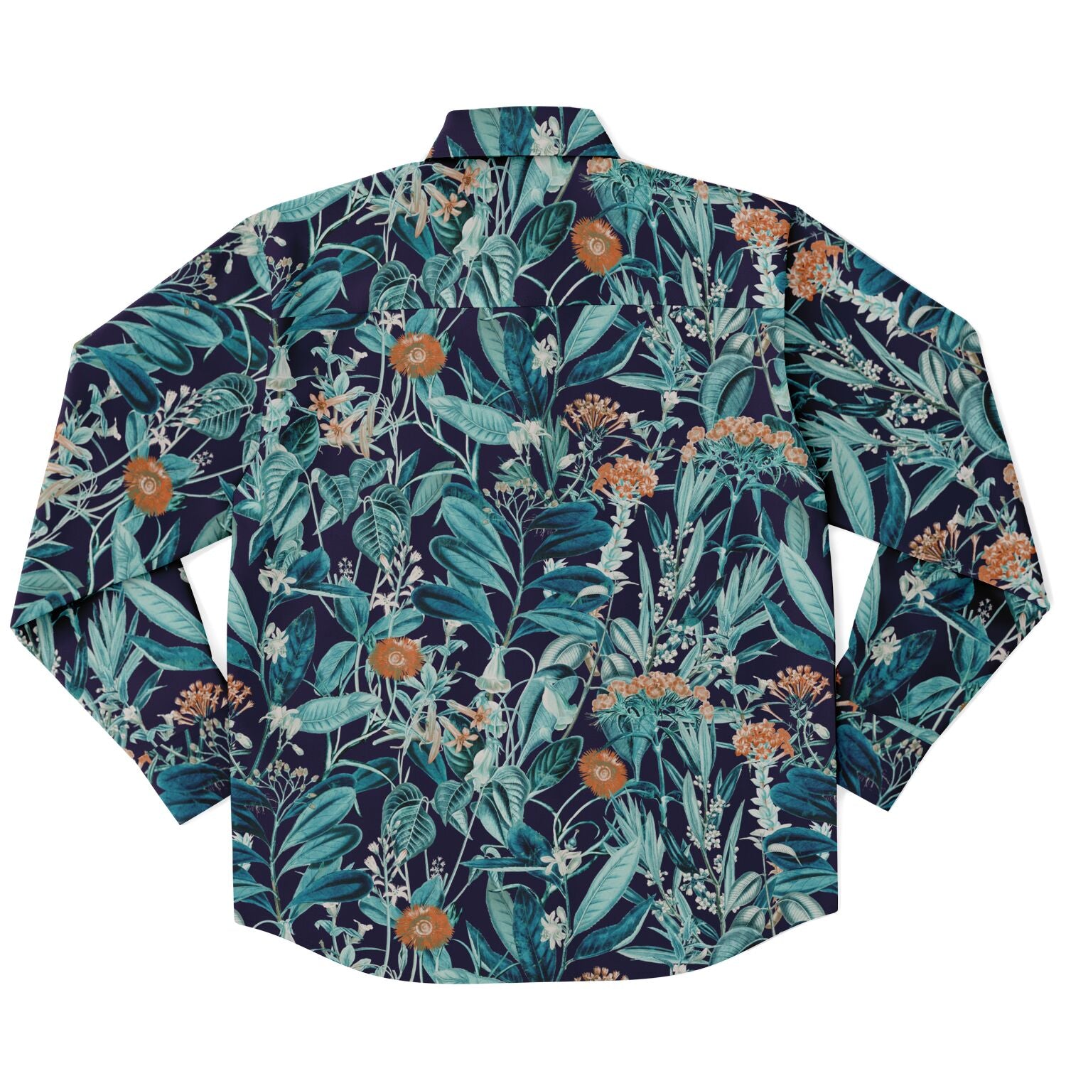 CHEMISE HOMME originale style floral bleue - MANCHES LONGUES