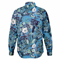 chemise élégante homme bleue à fleurs