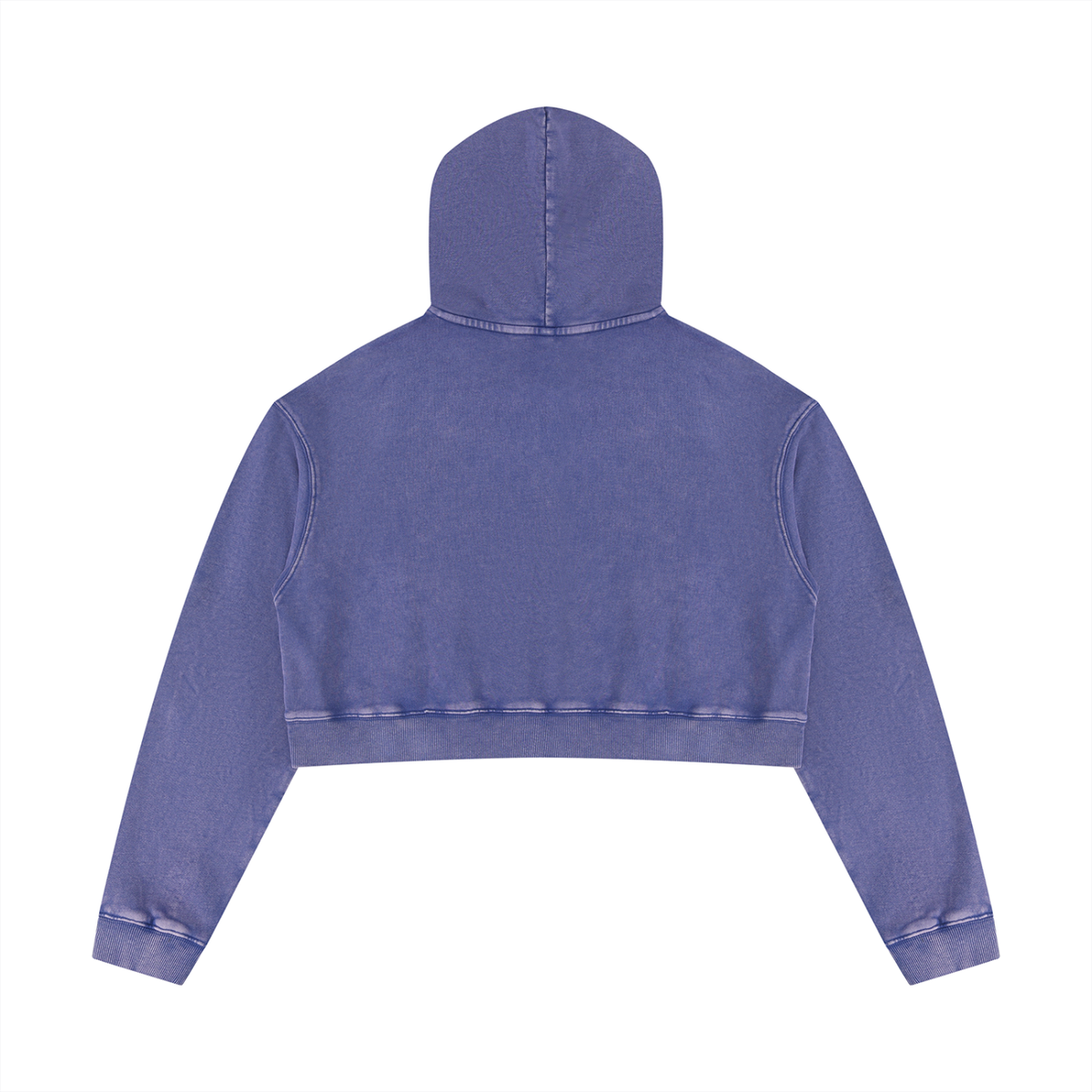 Dos du hoodie crop top femme effet minéral violet