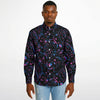 chemise homme classique noire et mauve