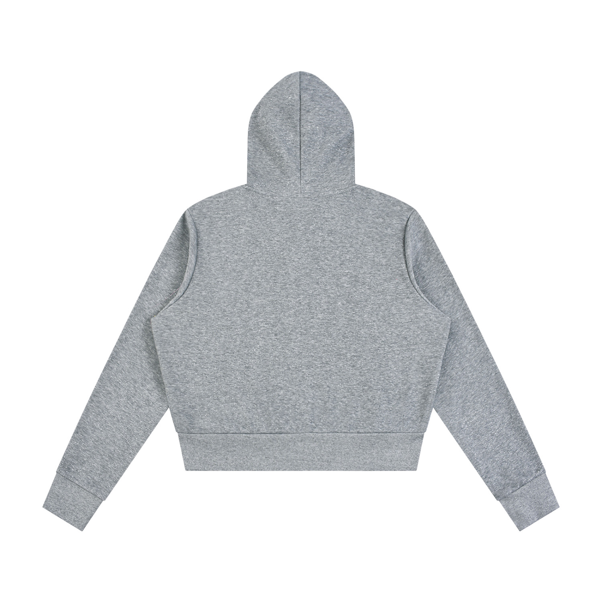 Dos du hoodie zippé femme molletonné gris chiné