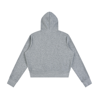 Dos du hoodie zippé femme molletonné gris chiné