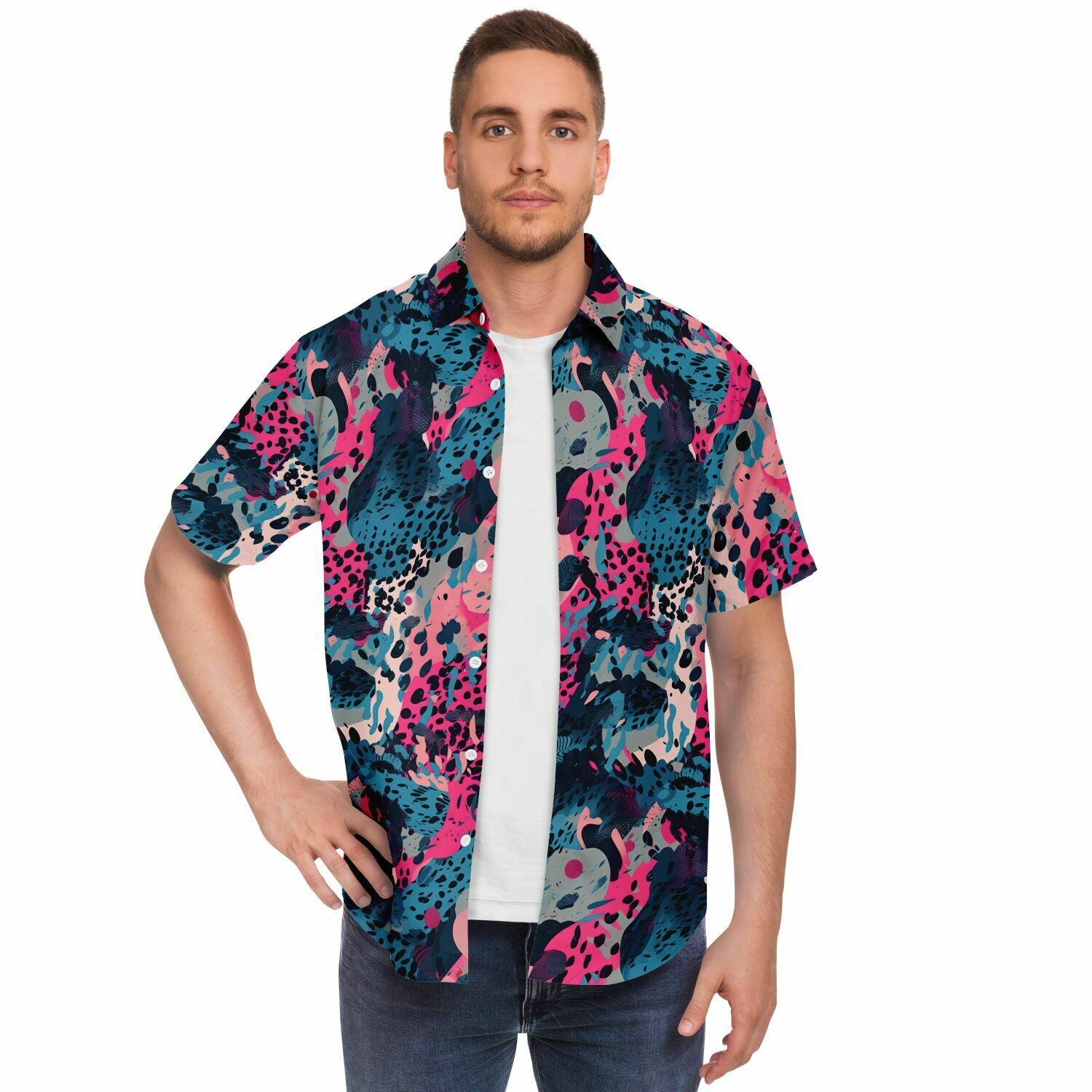chemise à manches courtes tendance masculine