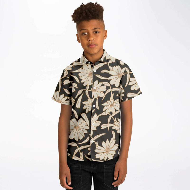 vêtements garçon motif floral manches courtes
