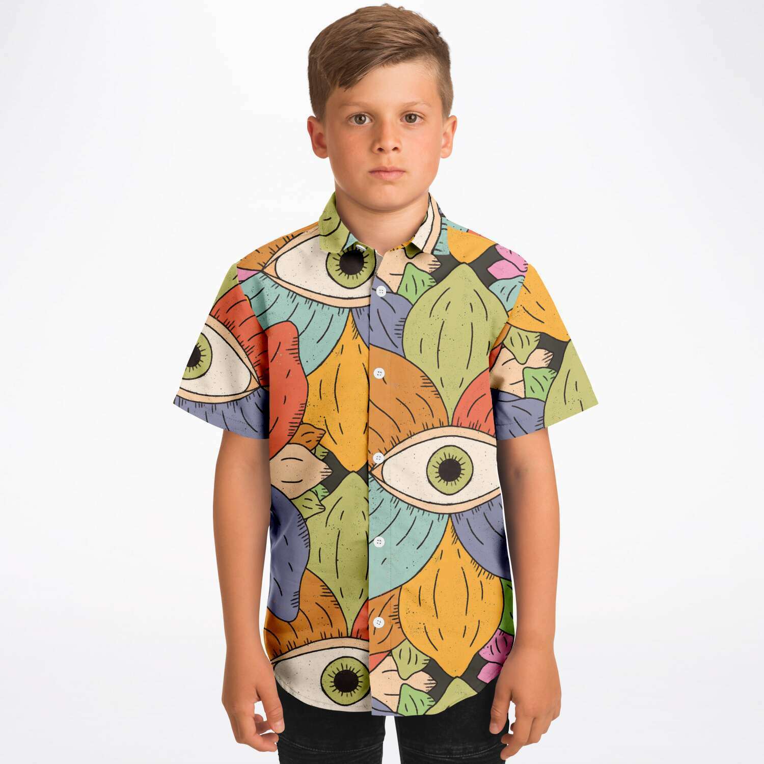 vêtements garçon chemise manches courtes beige