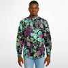 chemise homme style floral mauve