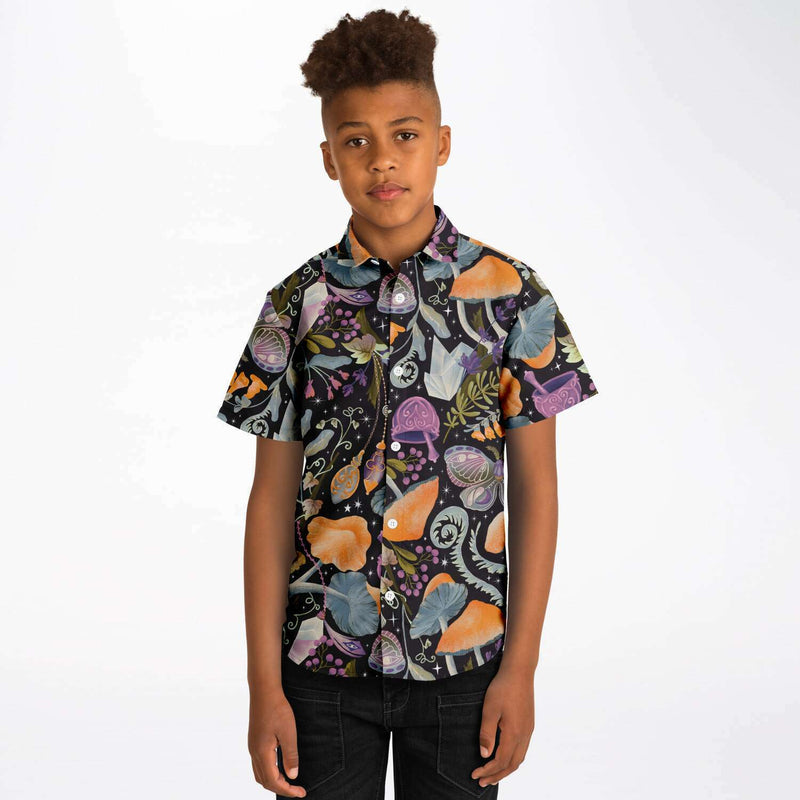 Chemise garçon originale champignons manches courtes