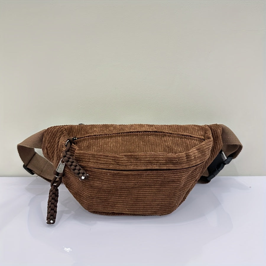 Sac banane en velours brun