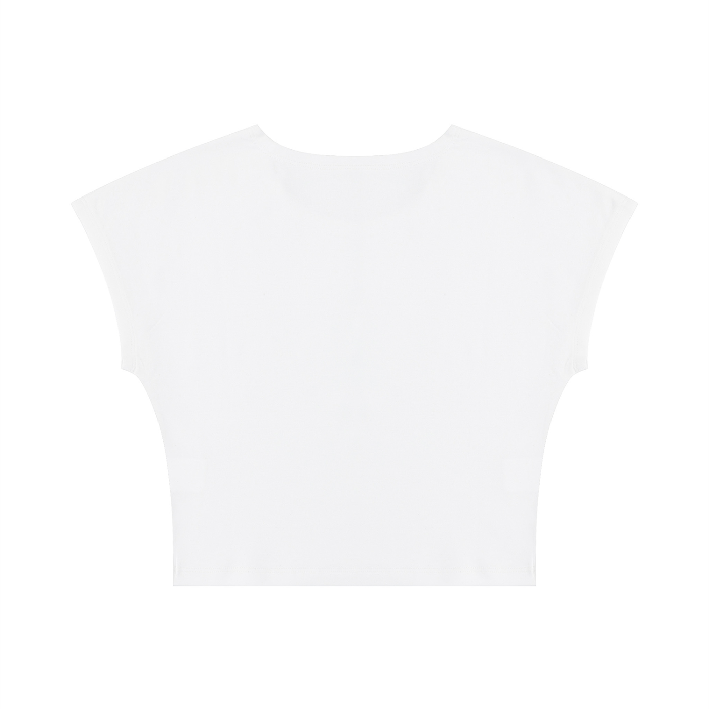 Packshot dos du crop top t-shirt original femme blanc