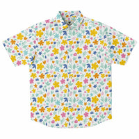 Chemise homme manches courtes à fleurs
