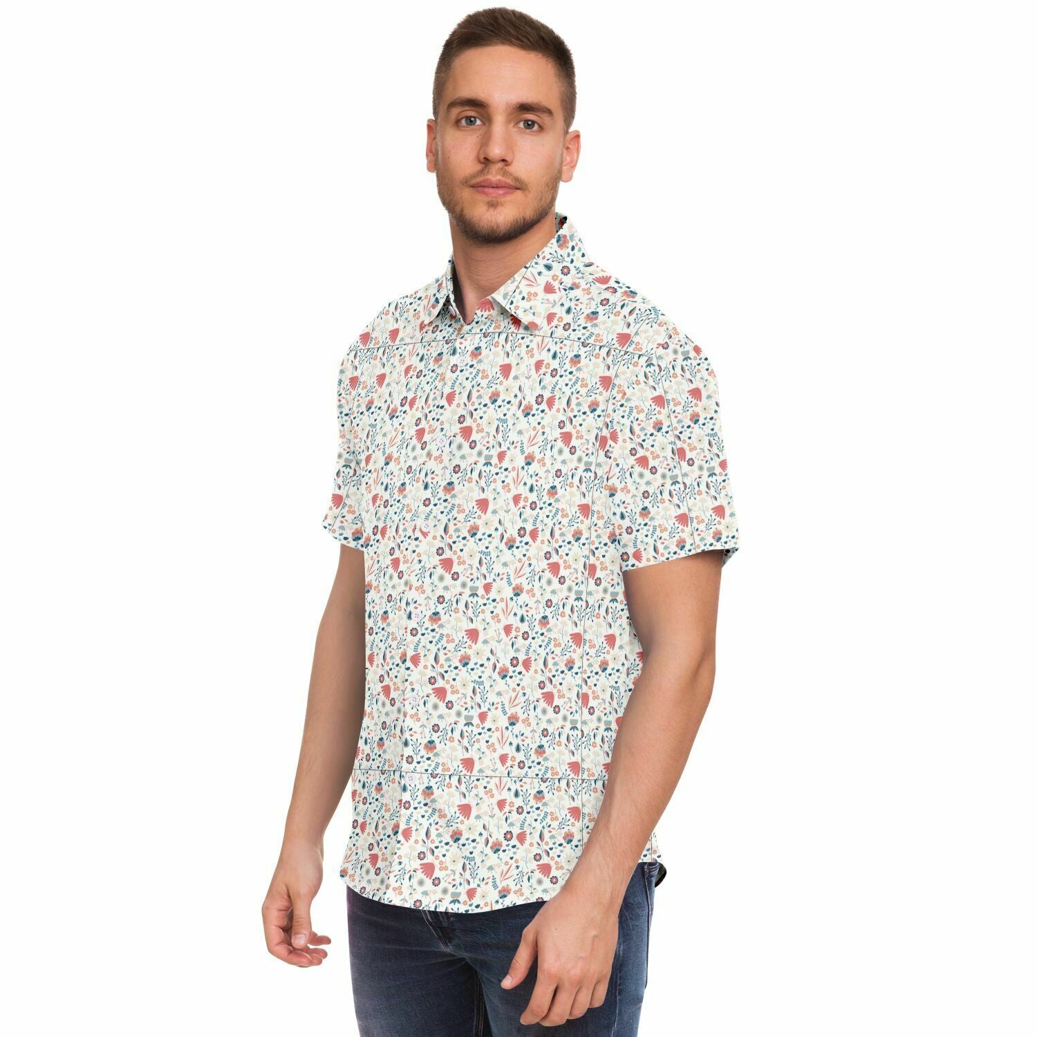 chemise à fleurs colorée pour homme