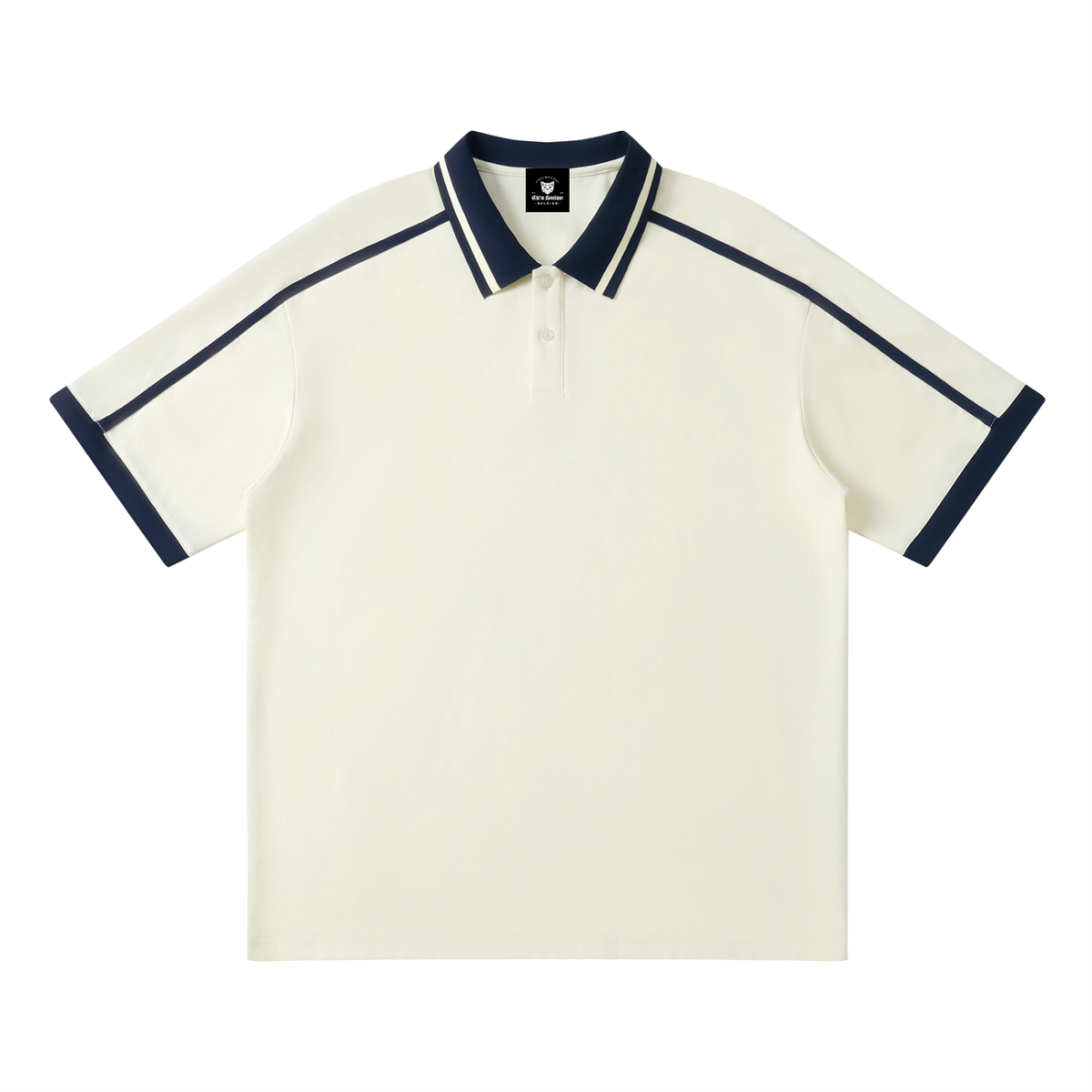 Polo Contrast Piping Noir Original — Streetwear Belge