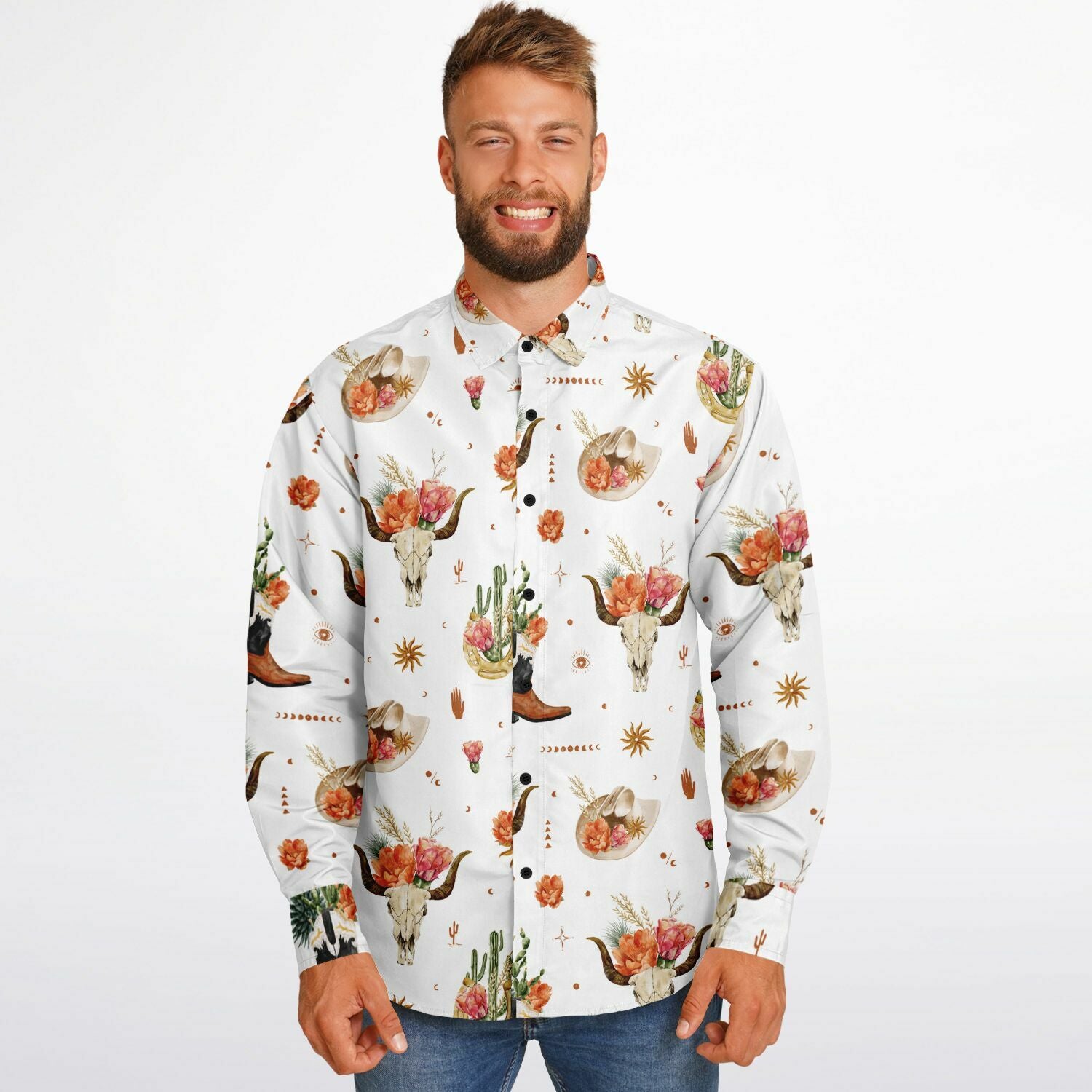 chemise homme style western à manches longues