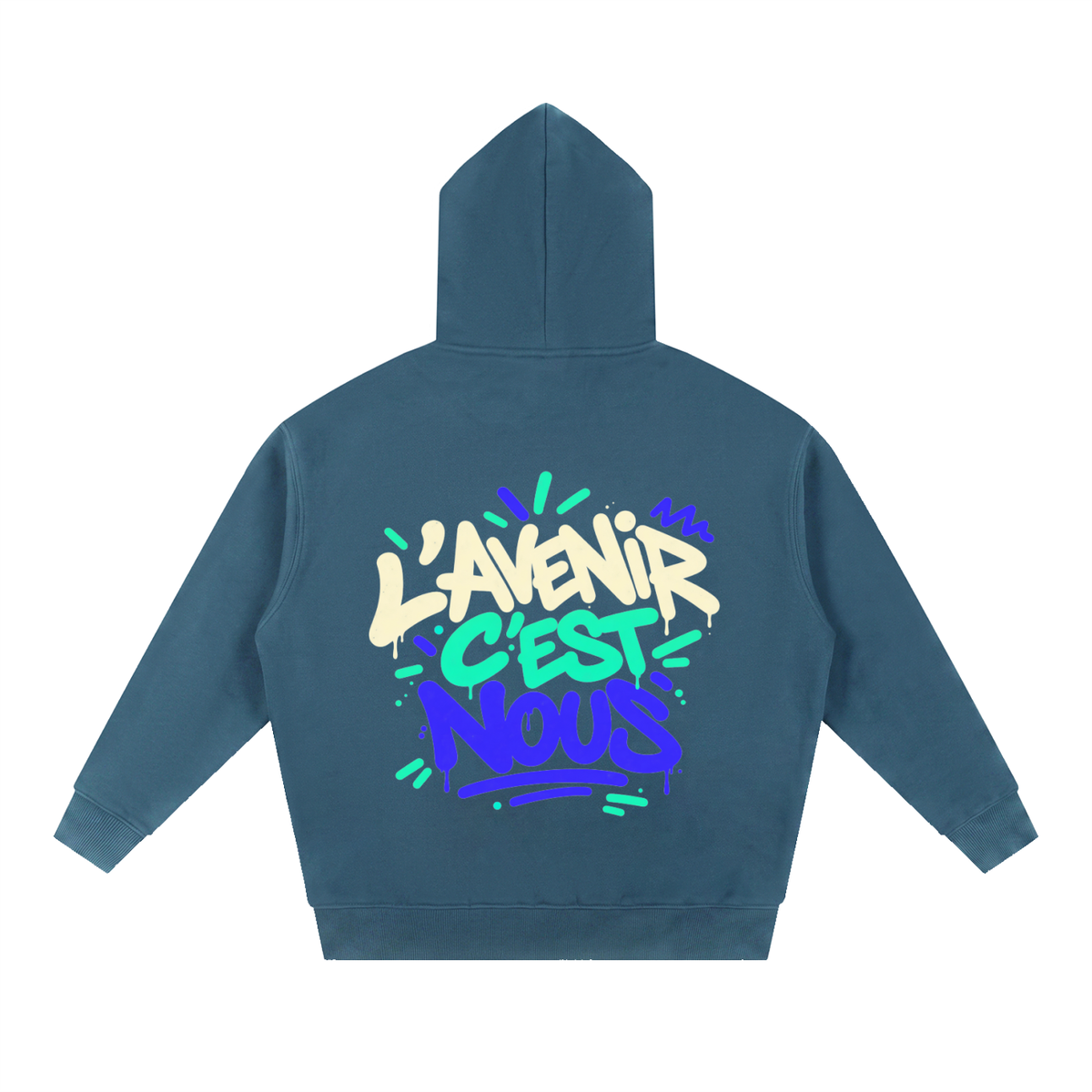 Hoodie boxy Gen Z « L'avenir c'est nous » – coupe courte
