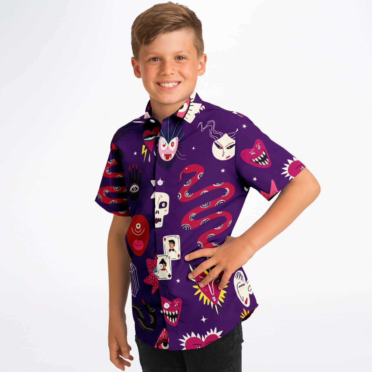 chemise garçon moderne avec motifs voyance