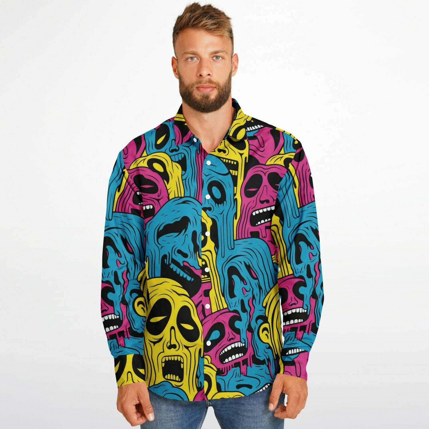 style décontracté chemise homme fantome fluo